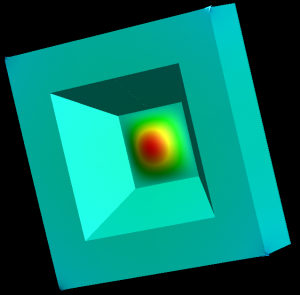 Simulation results depicting mechanical displacement in a pressure sensor design (Courtesy: X-FAB)