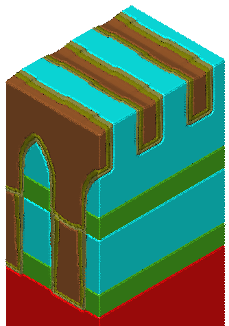 3D baseline model of a nominal BEOL process flow