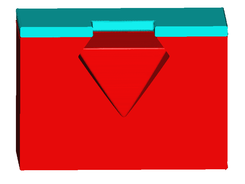 SEMulator3D model of hydroxide-based etch results in exposed {111} facets.