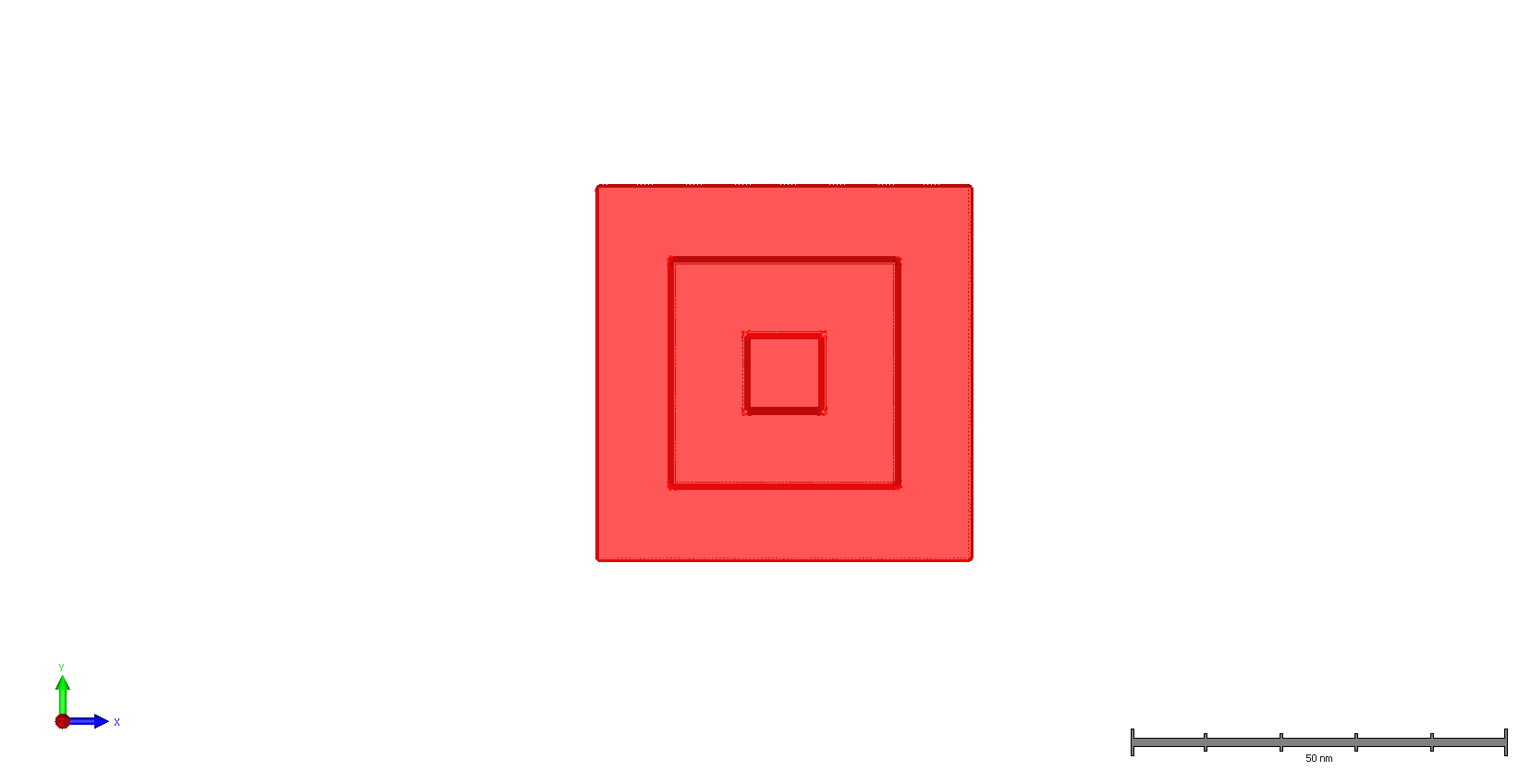 Non-conform deposition and shadowing effect - c. top view