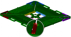 MEMS Blog Figure 1 Reverse engineered gyroscope, with suspension spring displayed in the call-out circle