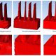 Figure 2. SEMulator3D meshes generated for the model shown in Fig. 1. Left: Delaunay; Center: standard; Right: simple. Cross sections are shown for the Delaunay and standard meshes but the full model is shown for the simple mesh because the volume mesh is not accessible and thus no cross-section view is possible.