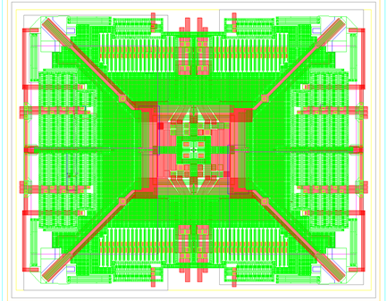 Figure 2: Layout representation of ST Gyroscope (reverse engineered using TechInsights teardown)