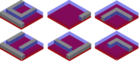 Figure 3: Metal line structures simulated using newly-developed process steps