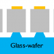 Figure 1: The MEMS-based gravimeter is comprised of a DRIE etched silicon layer which is anodically-bonded to a partially etched glass wafer