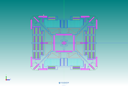 Figure 1: Reverse Engineered Drawing of a STMicroelectronics Gyroscope (source: TechInsights)